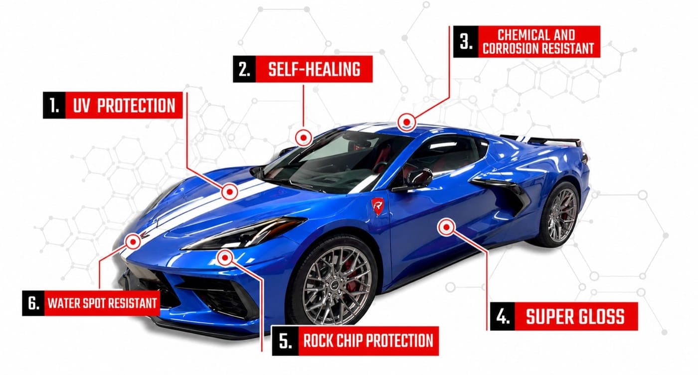 Revivify self-healing protective coating: UV protection, self-healing, chemical and corrosion resistance, rock chip protection